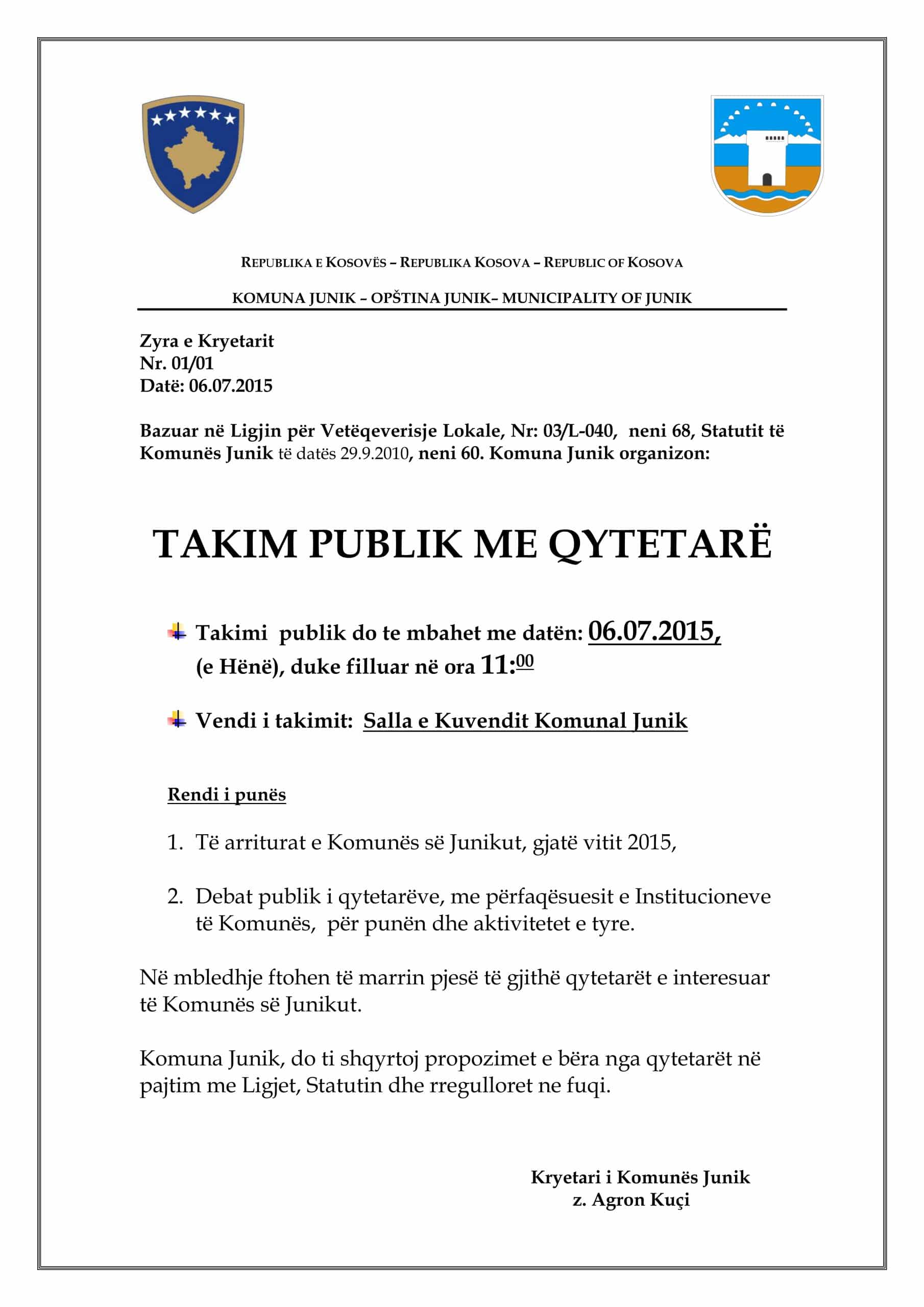 Njoftim Publik